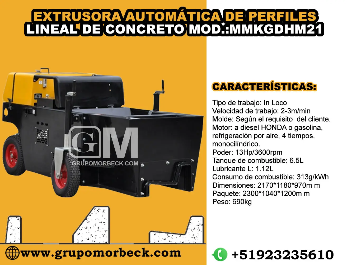  Máquinas Extrusoras de perfiles lineales bordillos sardinel y cunetas