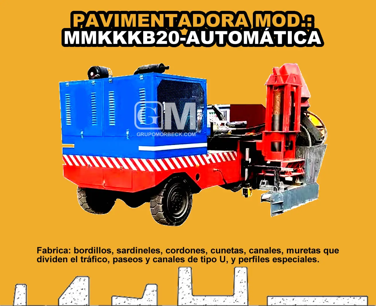  Máquinas Extrusoras de perfiles lineales bordillos sardinel y cunetas