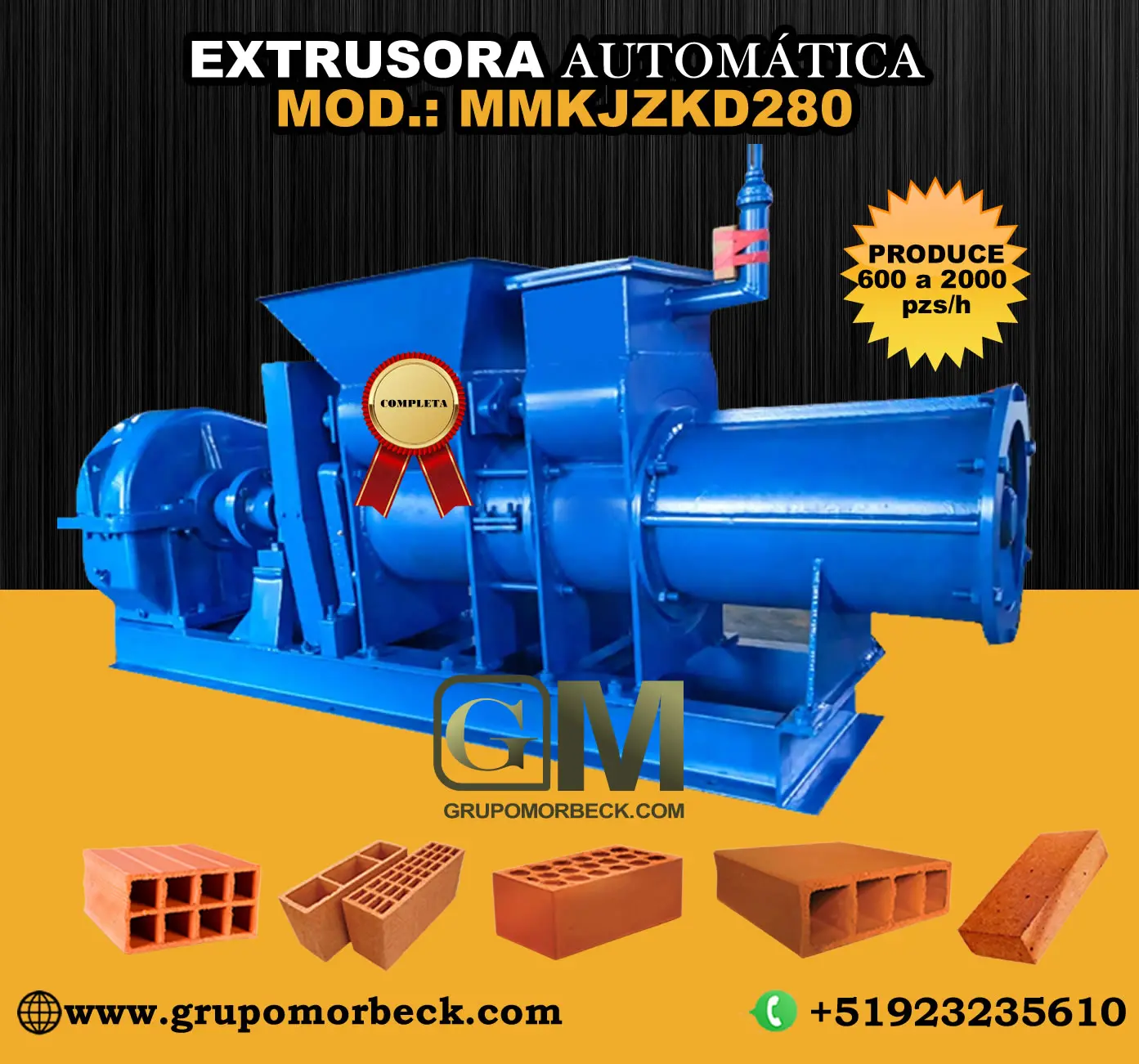 EXTRUSORA FABRICAR LADRILLOS DE ARCILLA