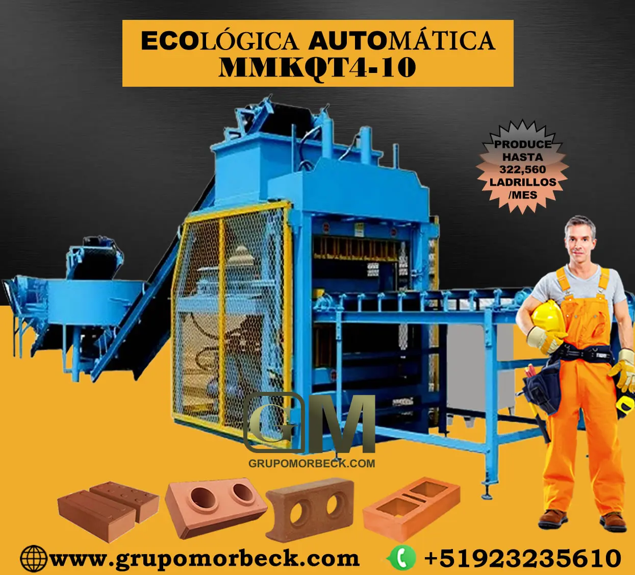 Máquinas Ecológica para fabricar ladrillos de arcilla