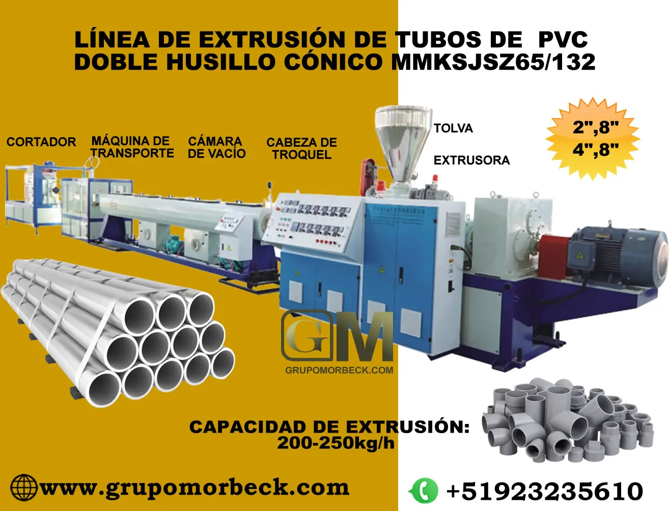 Maquina para fabricar Tubos de PVC 