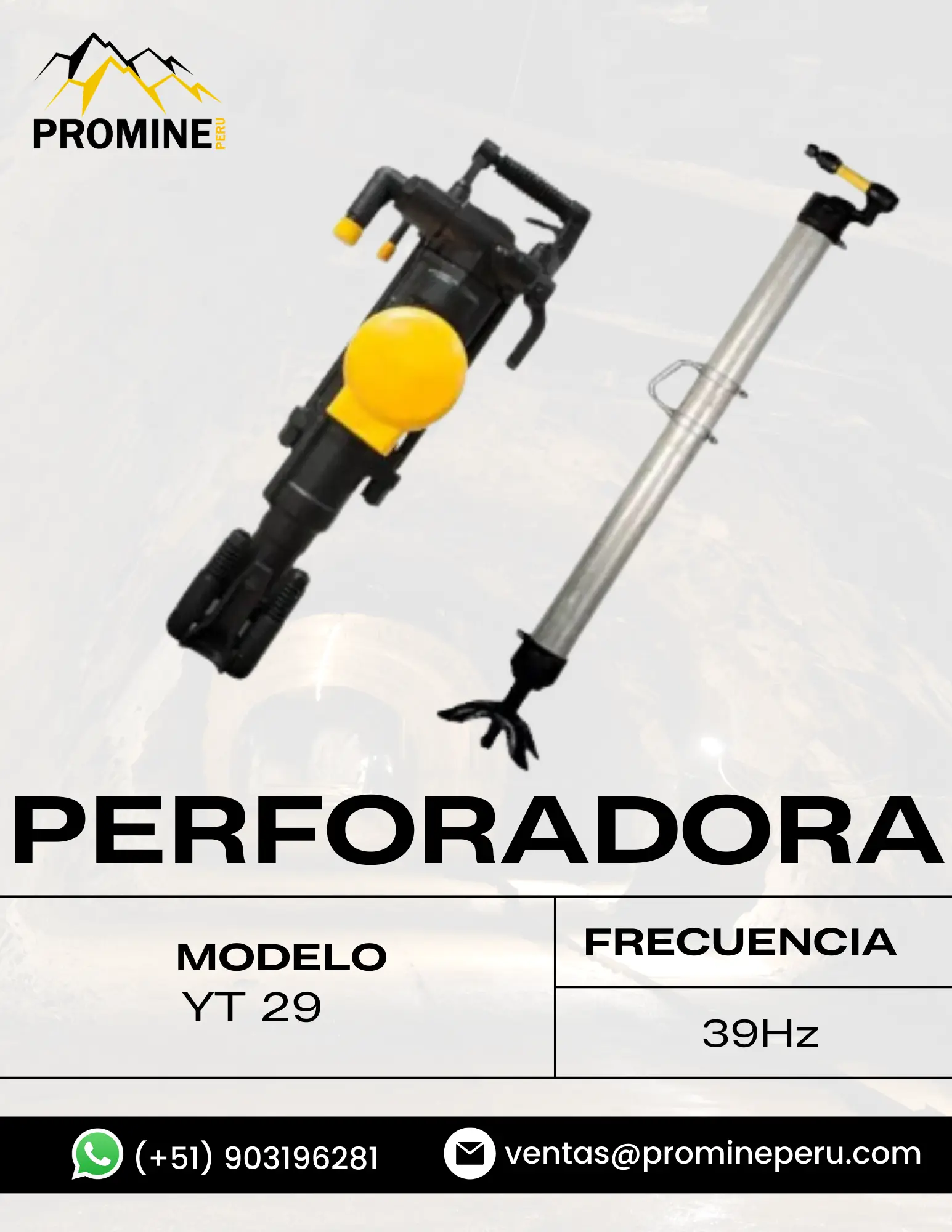 PERFORADORA YT 29 - 39HZ EQUIPO MINERO 