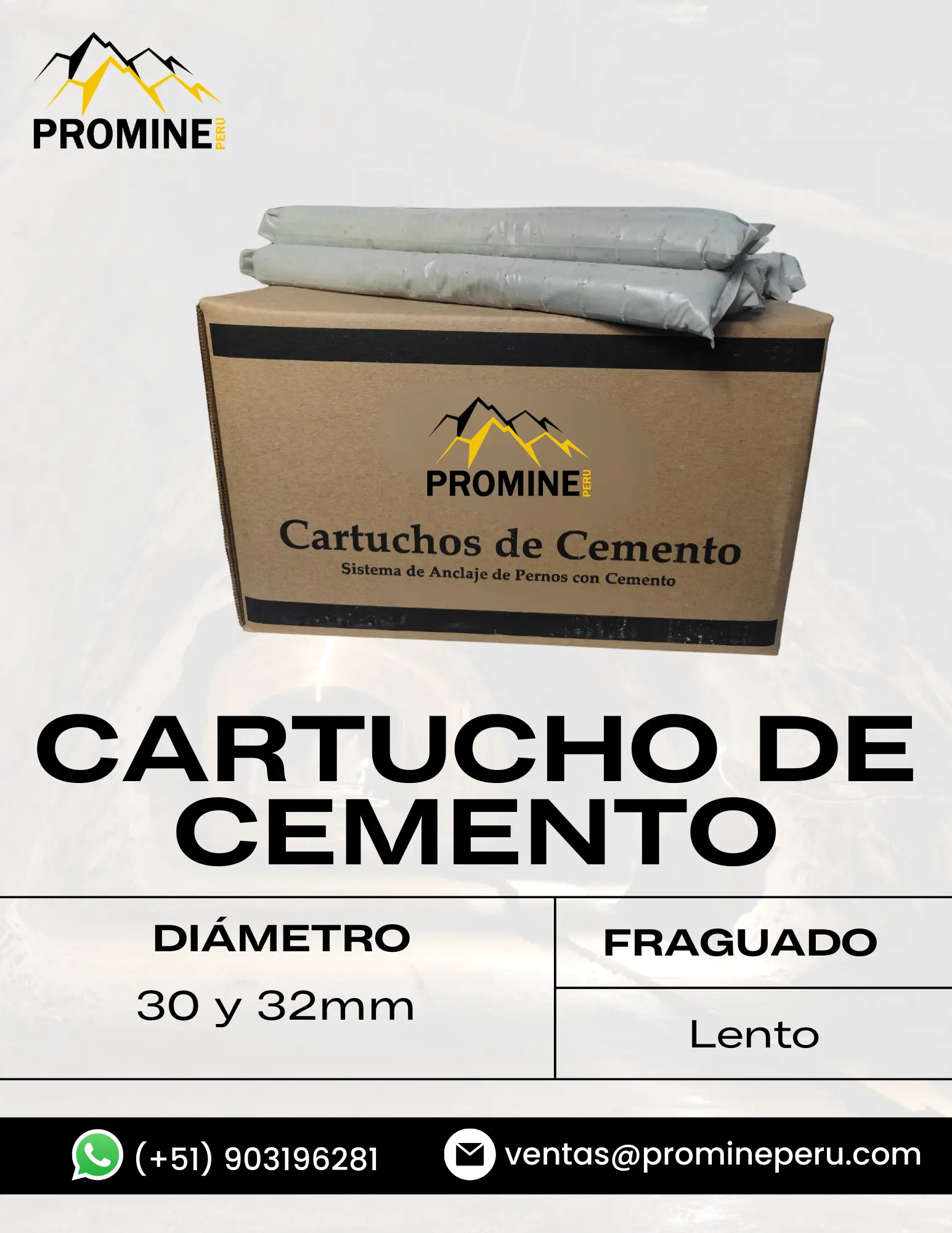 CARTUCHO DE CEMENTO PRODUCTO MINERO 