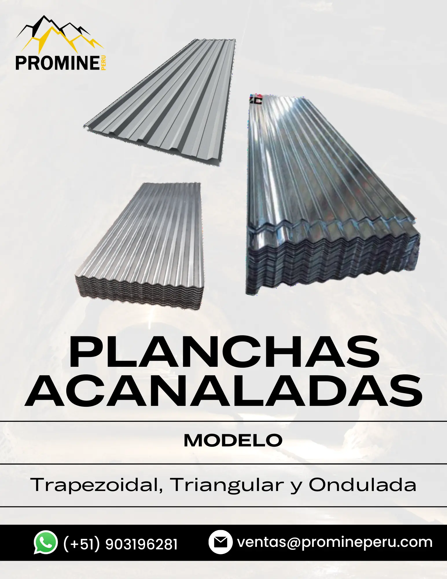 PLANCHAS ACANALADAS SOPORTE EN MINA 