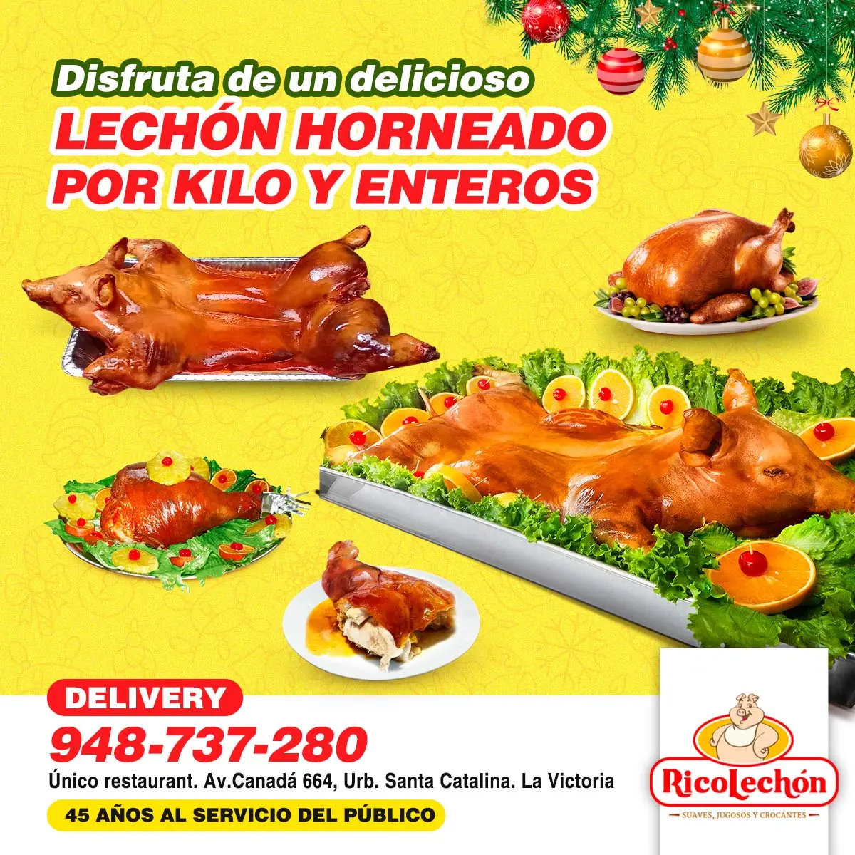 Lechón Tierno para tus Fiestas Navideñas con Ricolechon