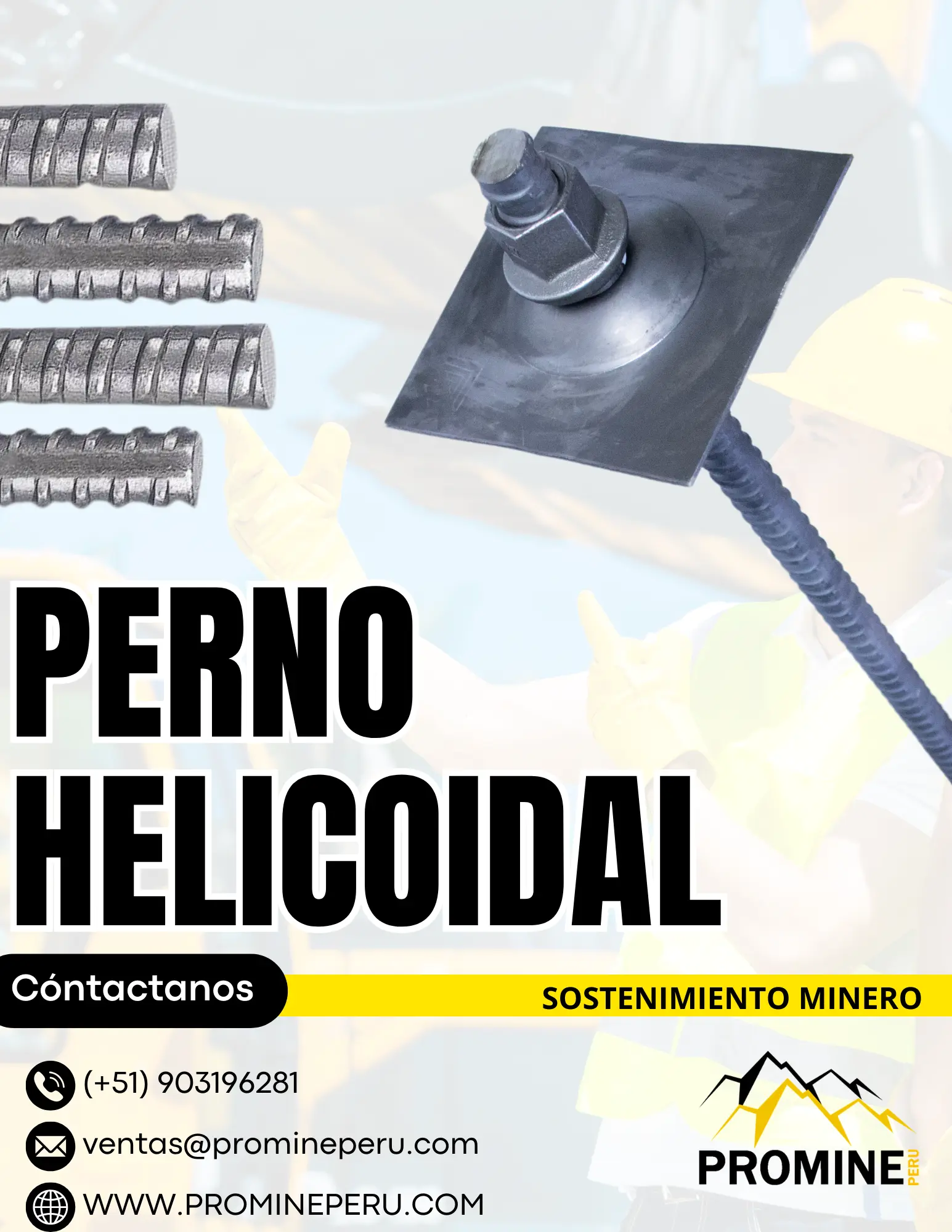 PERNO HELICOIDAL PRODUCTO EN MINA 