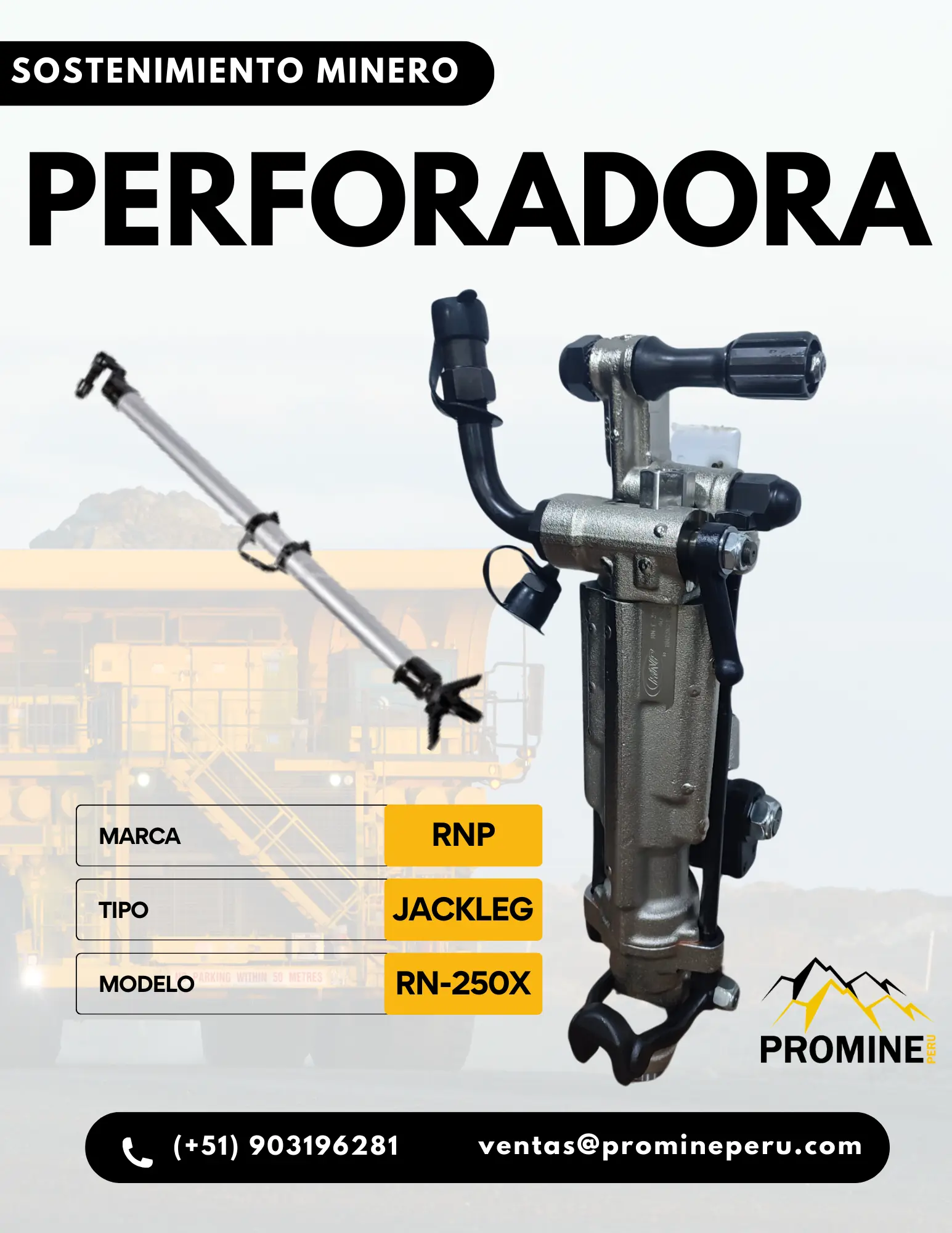 JACKLEG RN - 250X EQUIPO DE PERFORACIÓN 