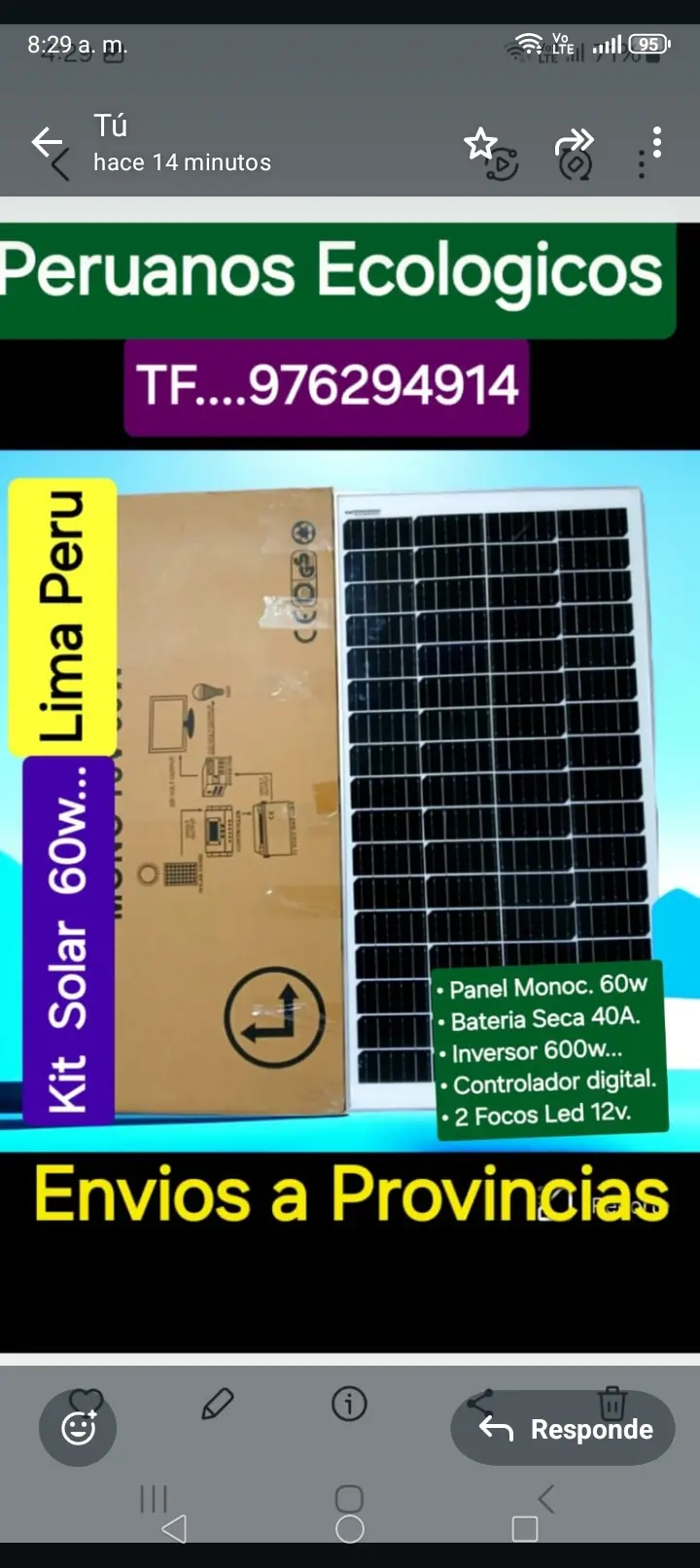 Kit Solar 60w para prender Artefactos de casa