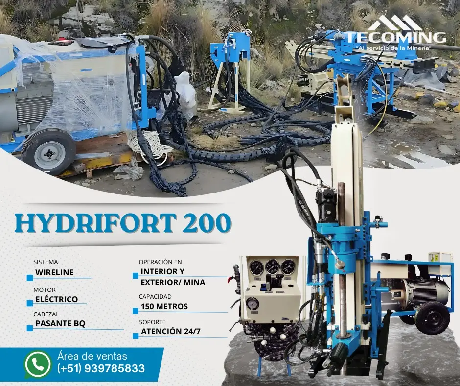 MINERIA TALADRO ELÉCTRICO PARA EXPLORACION DIAMANTINA - HYDRIFORT 200 TECOMING 