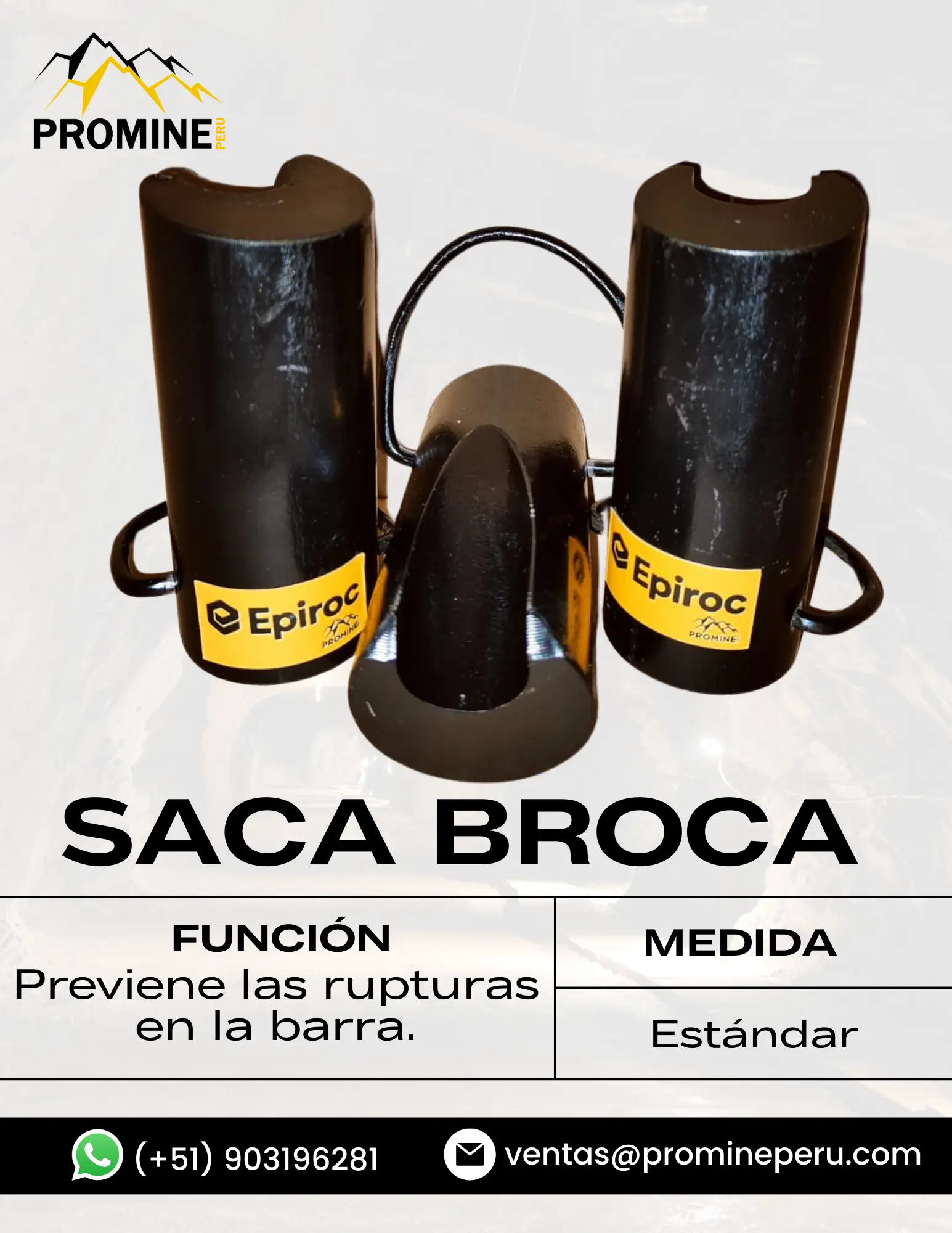 SACA BROCA PRODUCTO DE SOSTENIMIENTO MINERO 