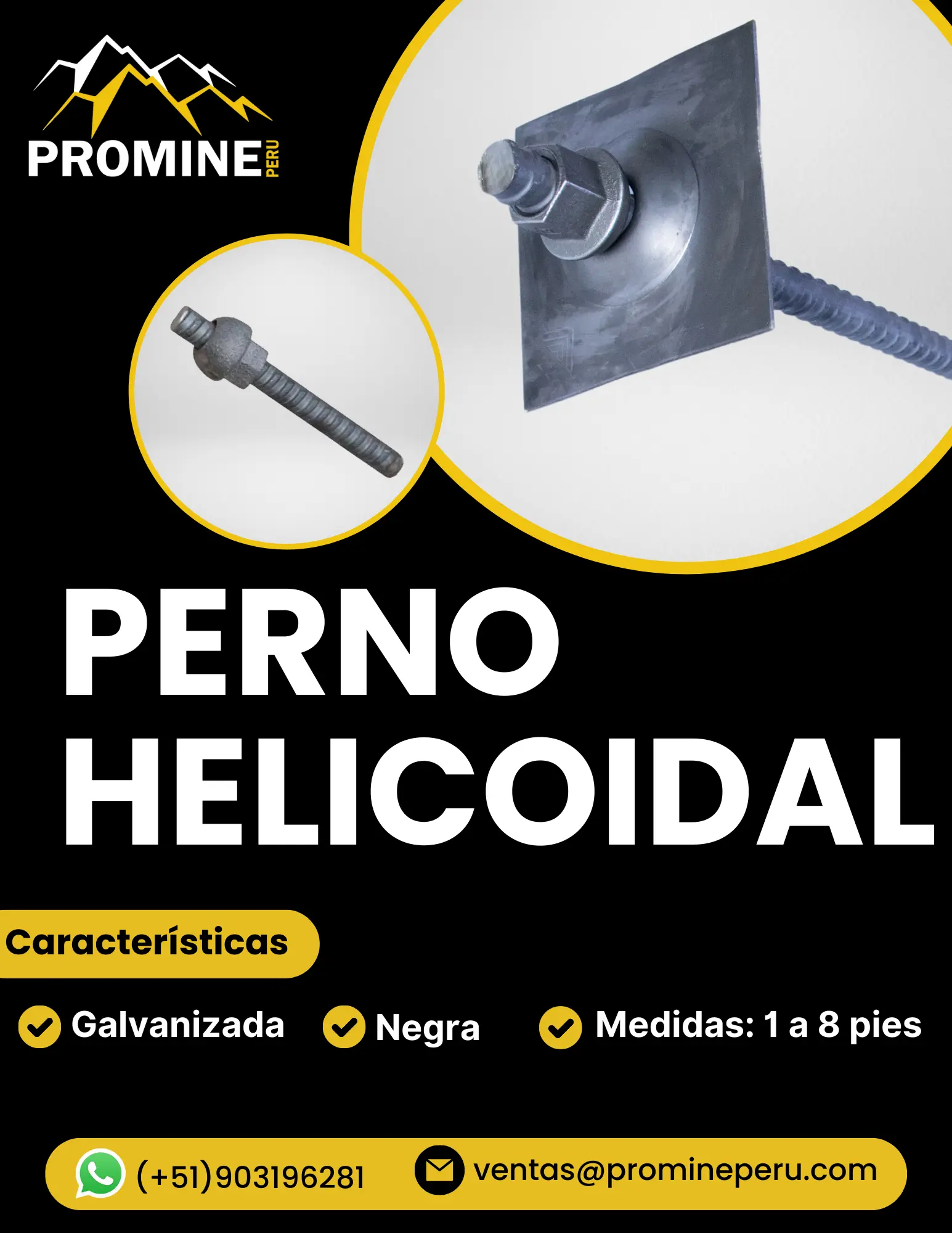 PERNO HELICOIDAL PLACA DE SUJECIÓN 