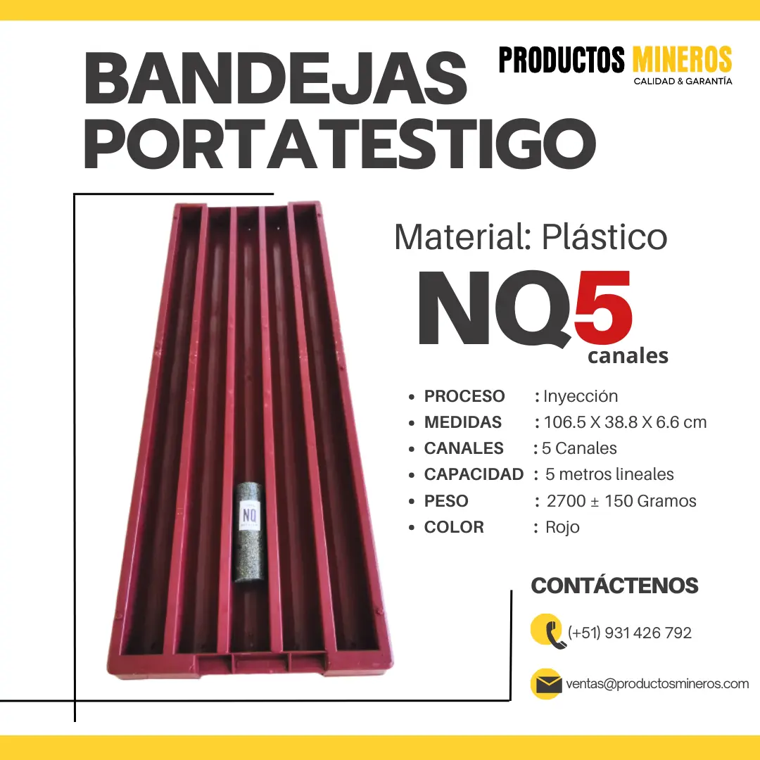 CAJAS PORTA TESTIGOS - PRODUCTOS MINEROS