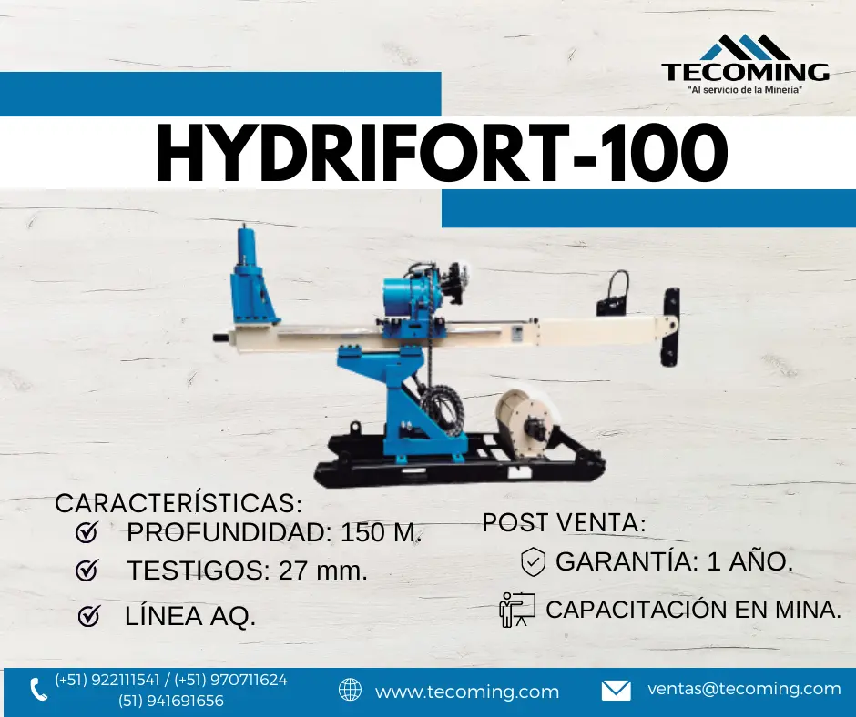 EQUIPO PARA INTERIOR MINA HYDRIFORT 100 TECOMING