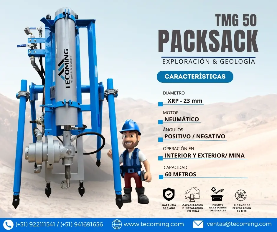 K MAQUINA PARA MINERIA DIAMANTINA pasante BQ MINERIA EXPLORACION DIAMANTINA PACKSACK TECOMING