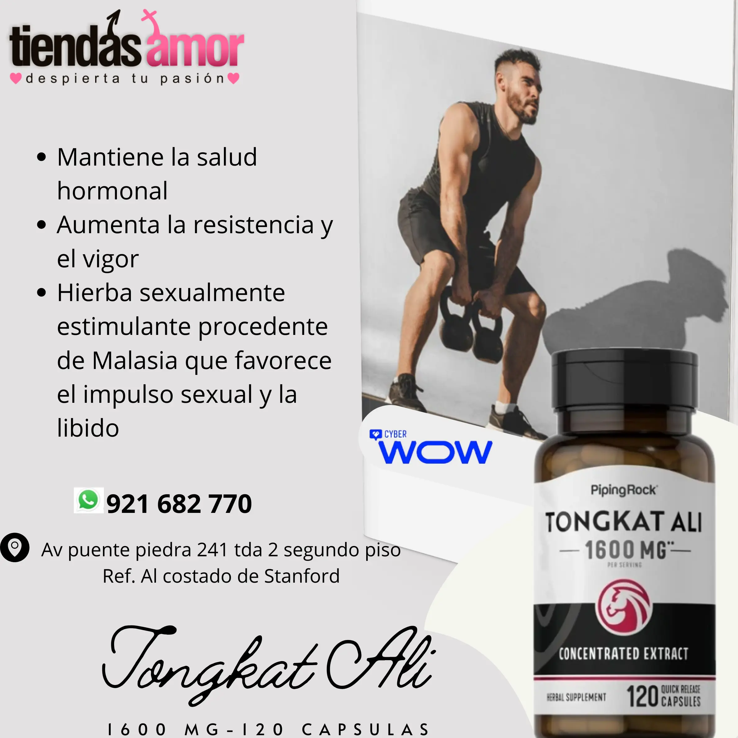 Tongkat Ali 1600 mg-120 Capsulas