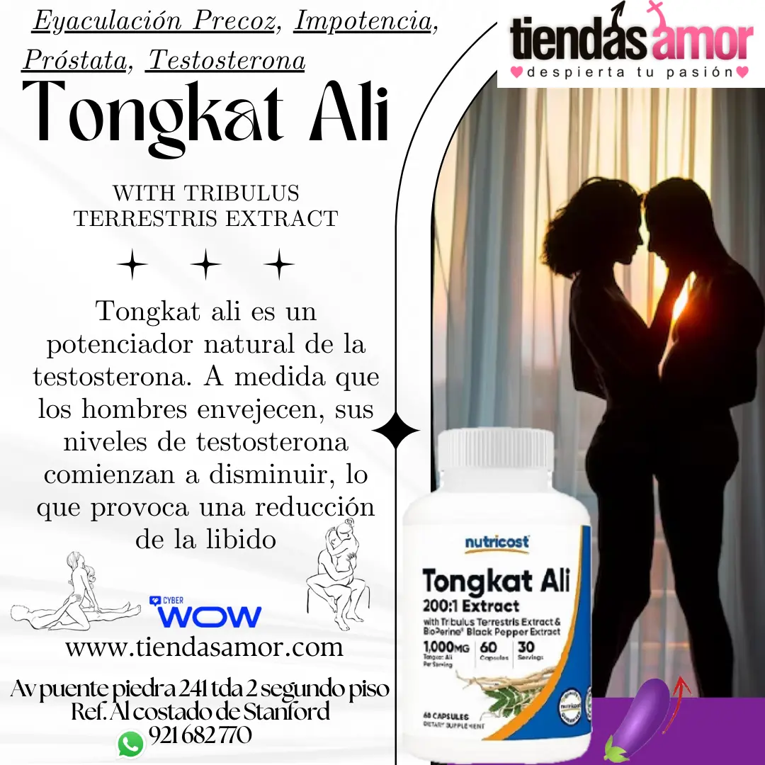 TONGKAT ALI LJ100 Extract 100mg 60 Capsulas Estimula la libido y mejora el desempeño sexual