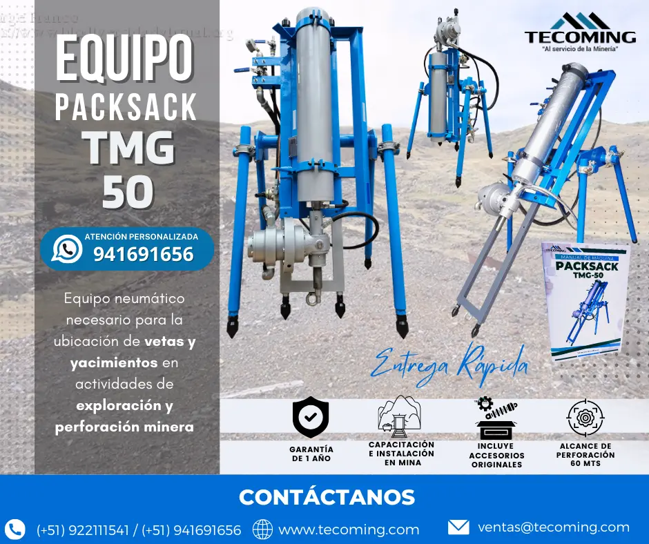 EQUIPO PARA MINERIA Y EXPLORACION- PACKSACK TECOMING