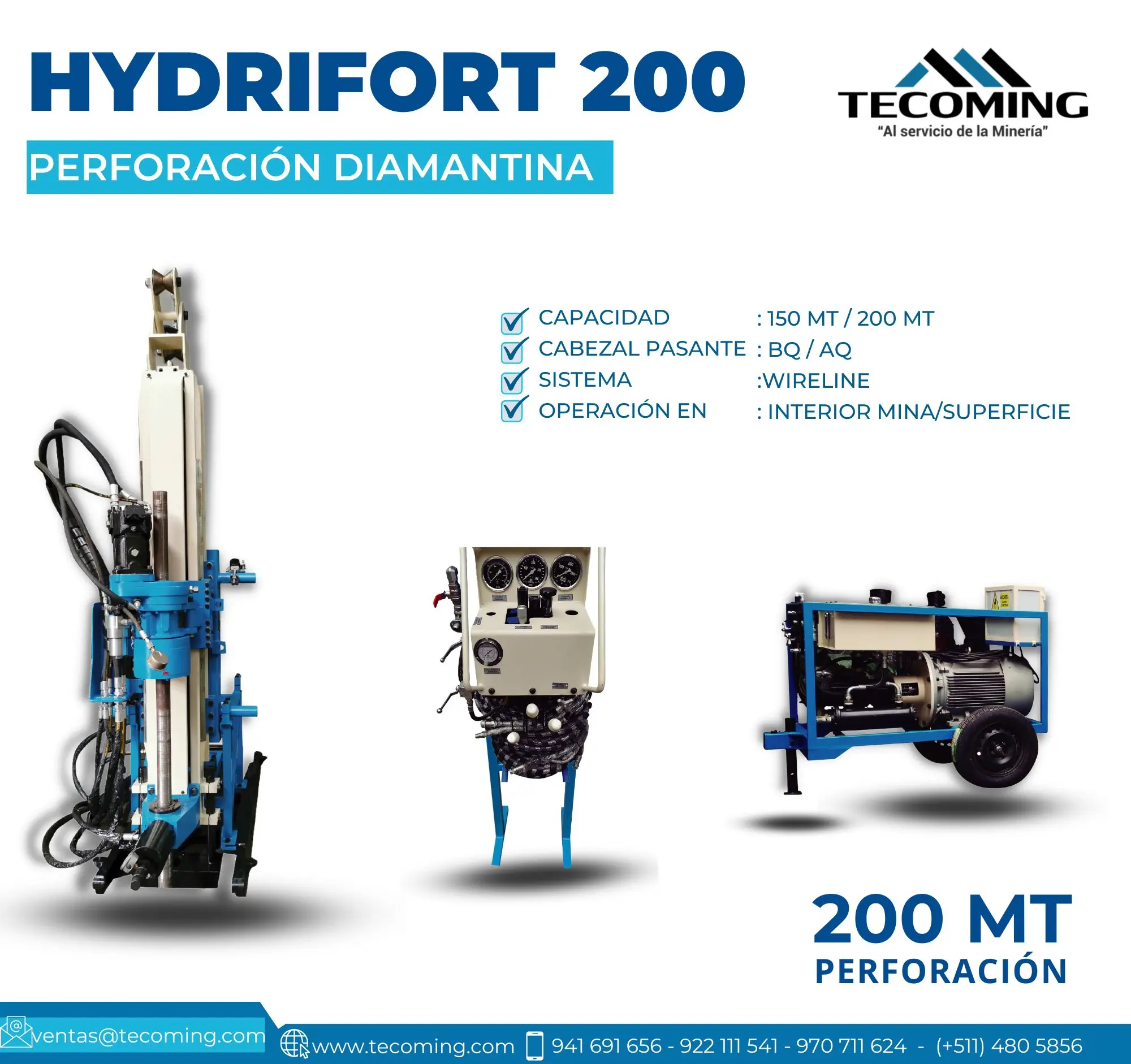 EQUIPO HIDRAULICA PARA MINERIA - HYDRIFORT 200 TECOMING