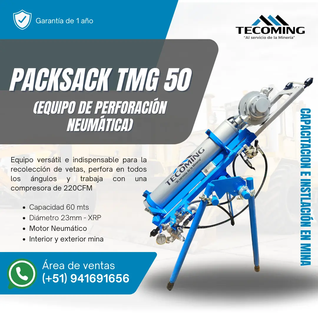 MINERIA MAQUINA PERFORADORA PACKSACK EN PERU TECOMING