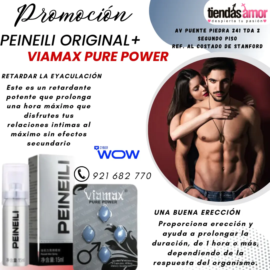 Peineili Original Retardante Viamax Pure Power Orgasmos más frecuentes y más INTENSOS