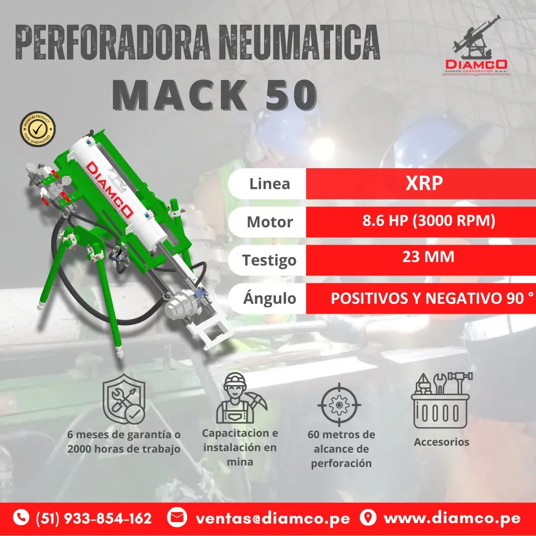 PERFORADORA NEUMATICA MACK-50 MINERIA