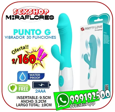 SNAPPY VIBRADOR PUNTO G 30 FUNCIONES SEXSHOP MIRAFLORES