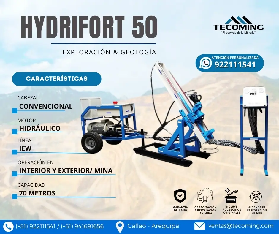 MINERIA MAQUINA PERFORADORA PACKSACK HIDRÁULICA EN PERU TECOMING