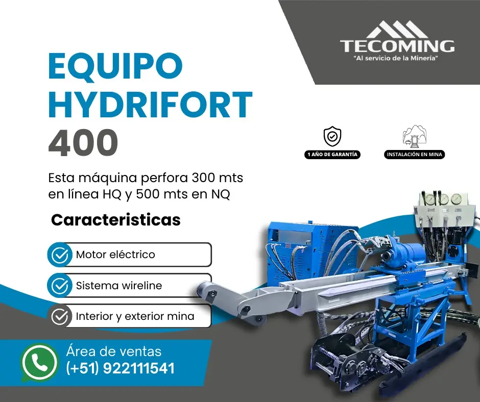 EQUIPO DE PERFORACION DIAMANTINA - PASANTE HQ - TALADRO HIDRÁULICO TECOMING
