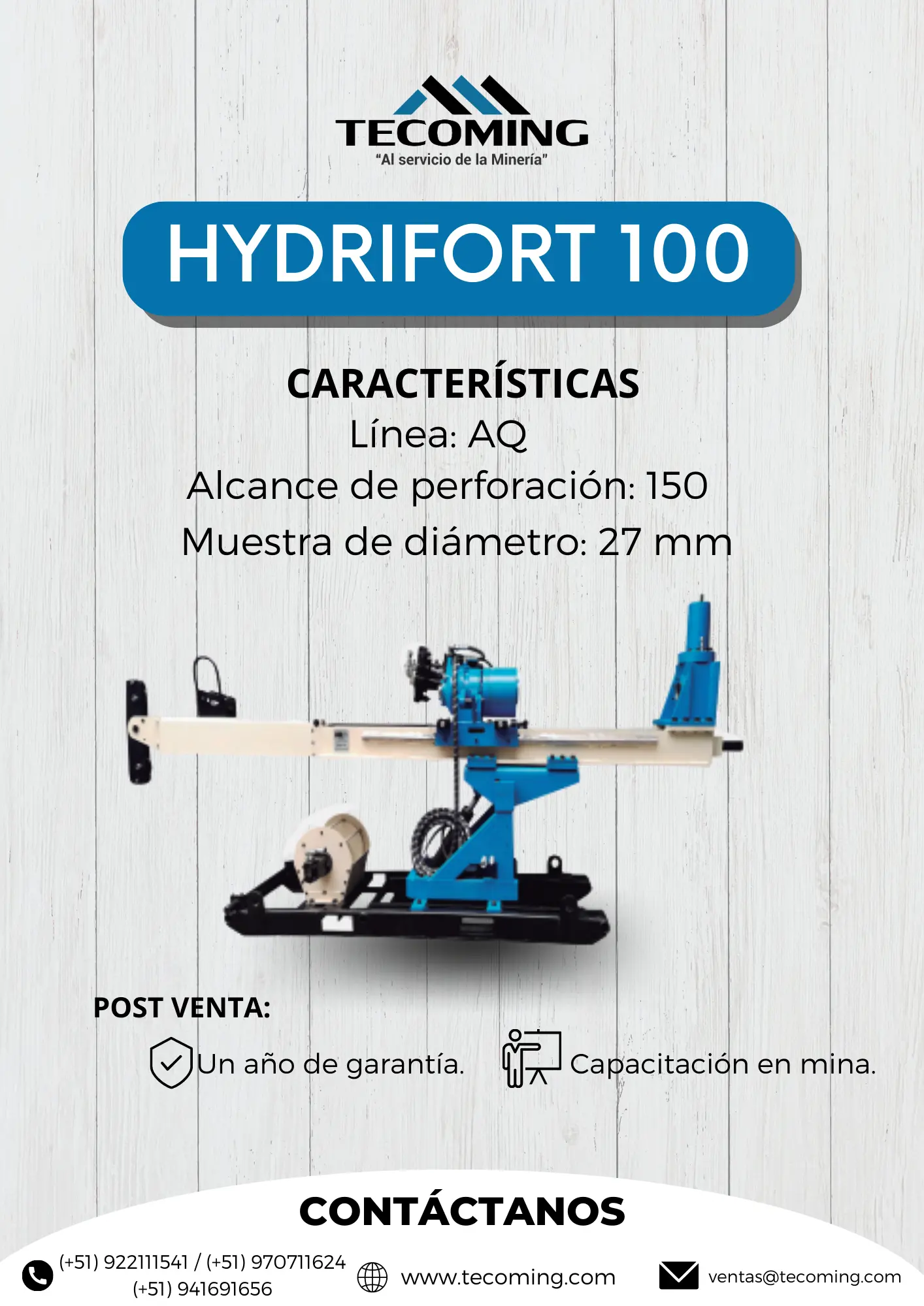 EQUIPO HIDRAULICA PARA MINERIA TECOMING