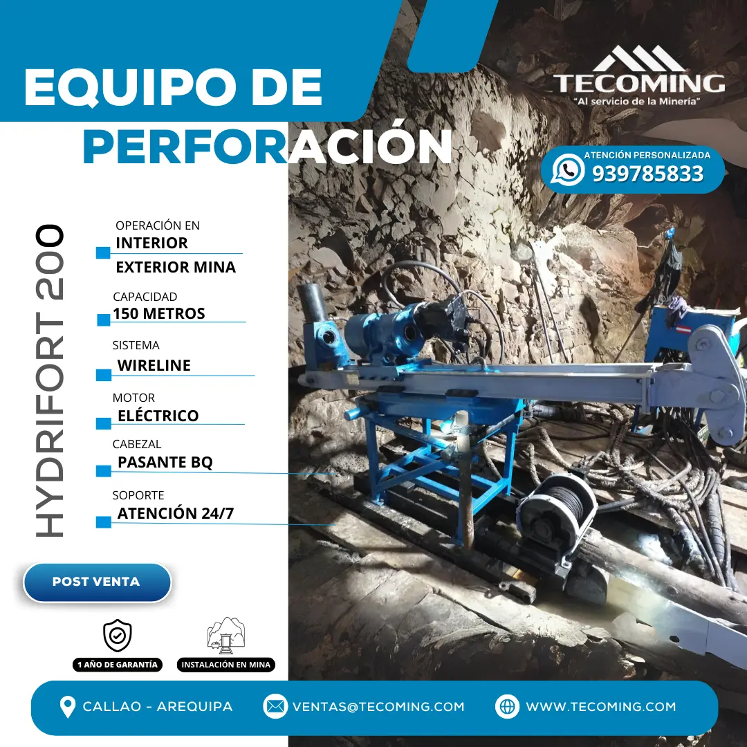 MAQUINA DIAMANTINA PARA INTERIOR MINA - HYDRIFORT 200 TECOMING
