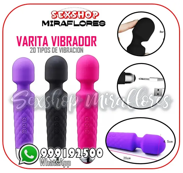 POTENTE VARITA VIBRADOR CLITORAL 20 FUNCIONES - SEXSHOP MIRAFLORES
