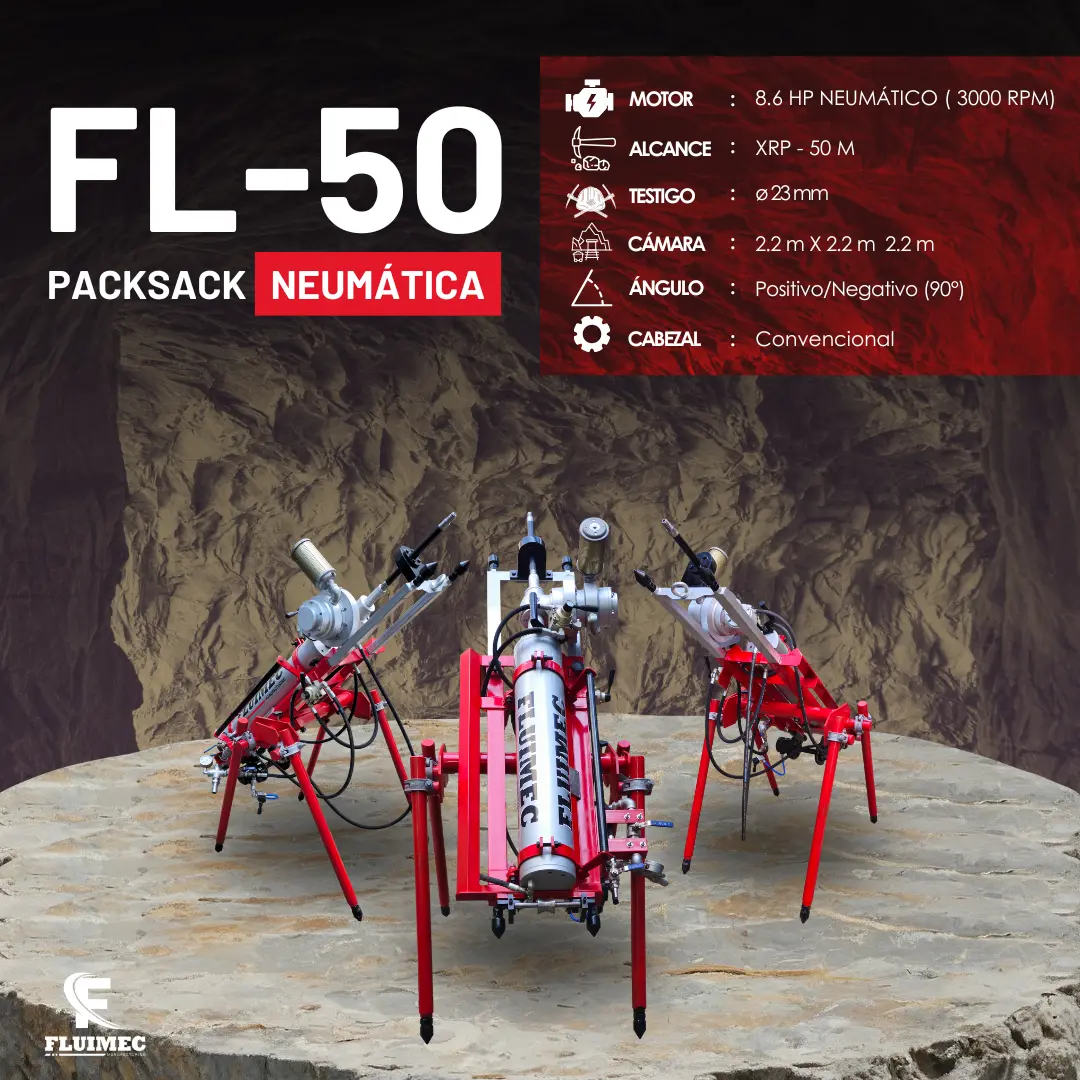 PACKSACK NEUMÁTICA FL50 Alta capacidad de perforación