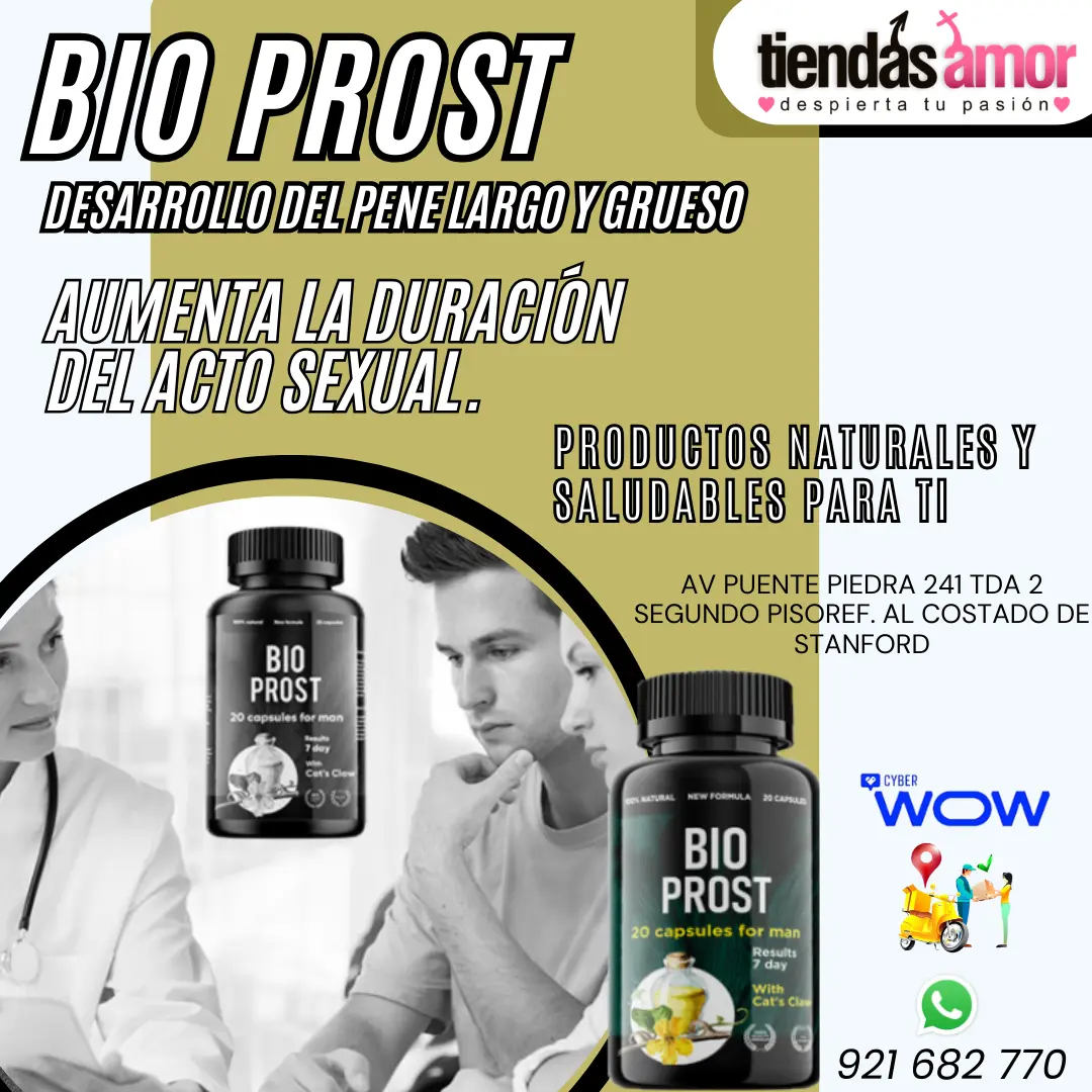 Bio Prost 30 Pastillas Original Mejora el trabajo de la glándula prostática y estimula el líbido.