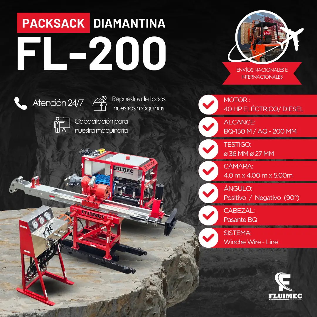 PACKSACK DIAMANTINA FL-200 EQUIPO PARA MINERIA 