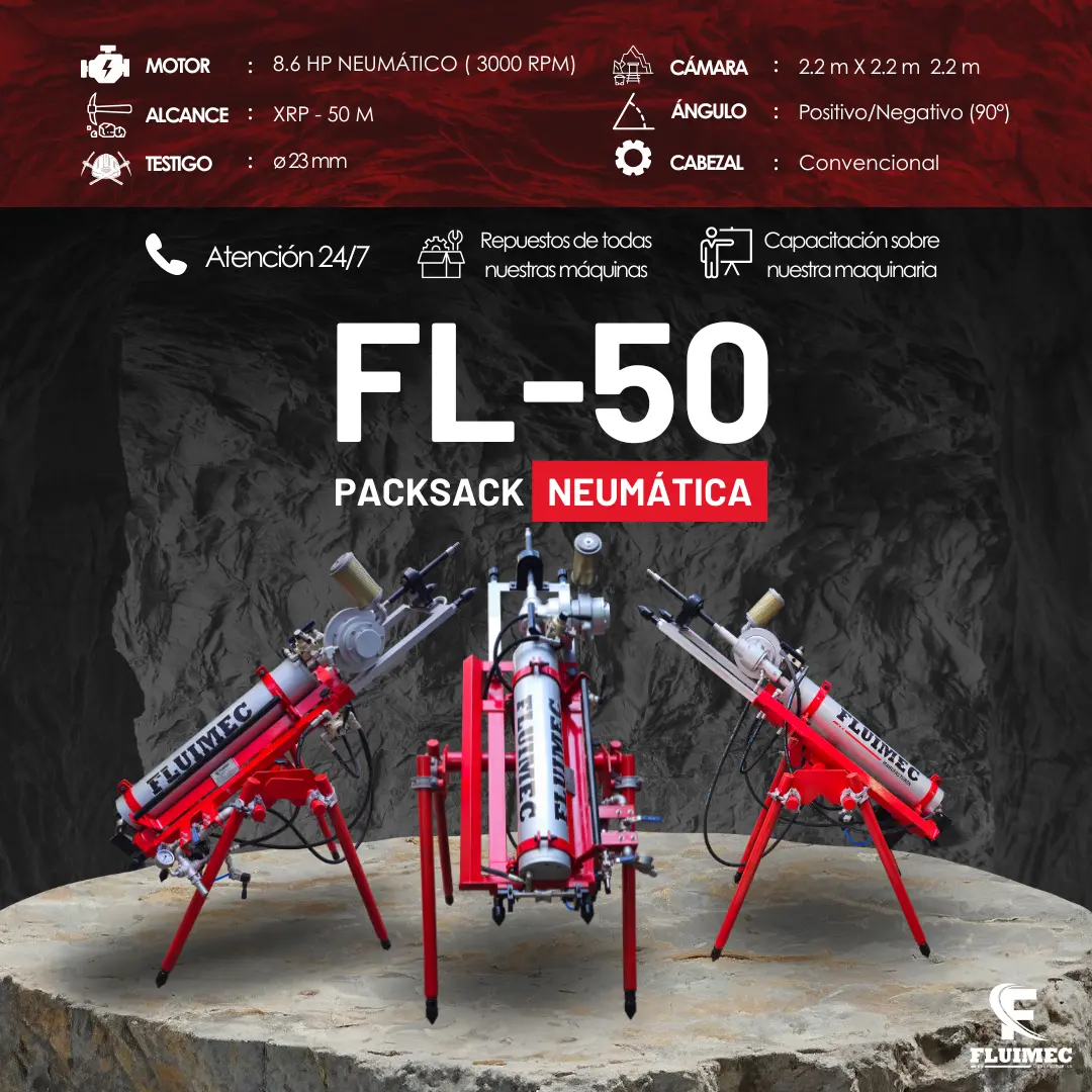 PACKSACK NEUMÁTICA FL50 EQUIPO PARA MINERIA 