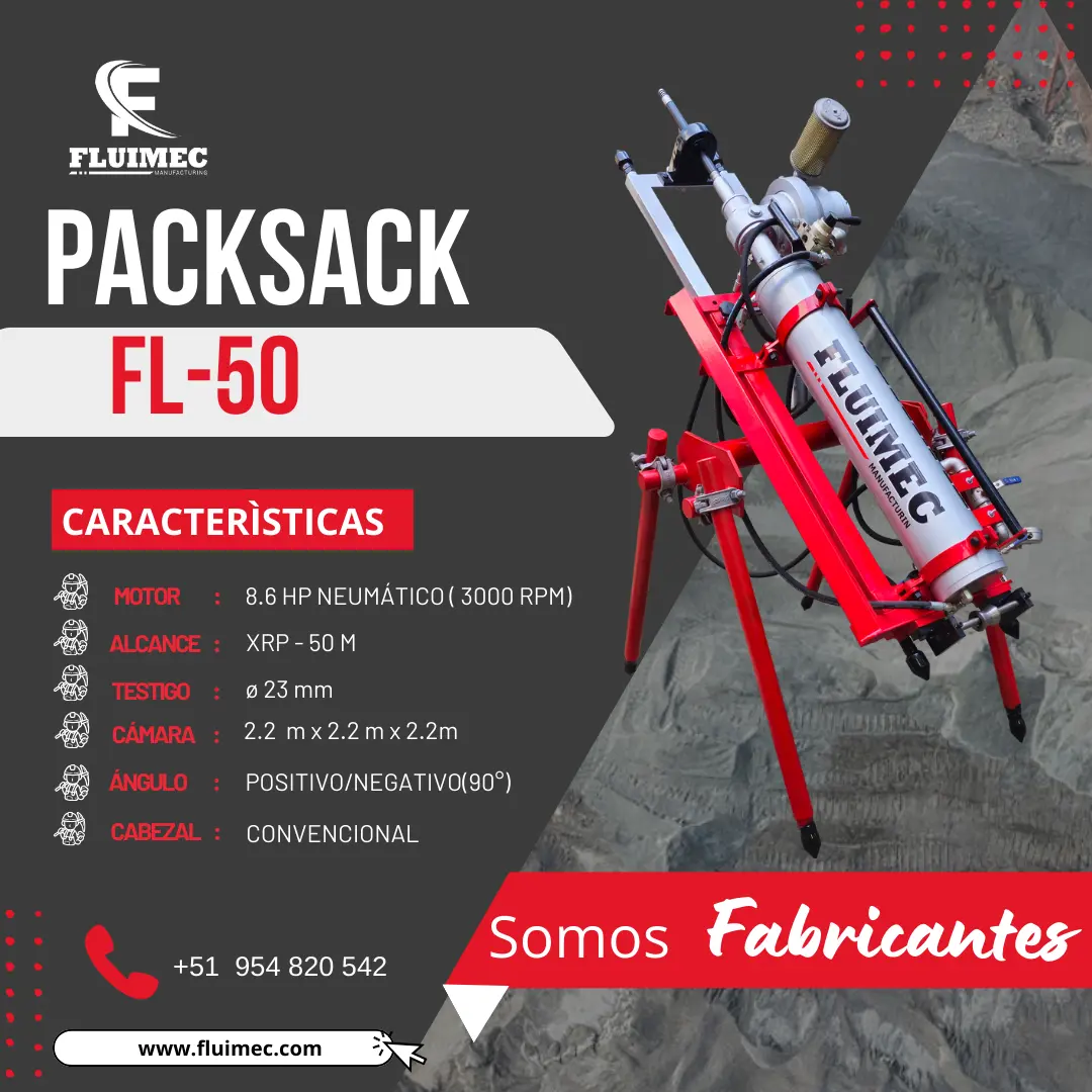 PACKSACK NEUMÁTICA FL50 equipo para industria minera 