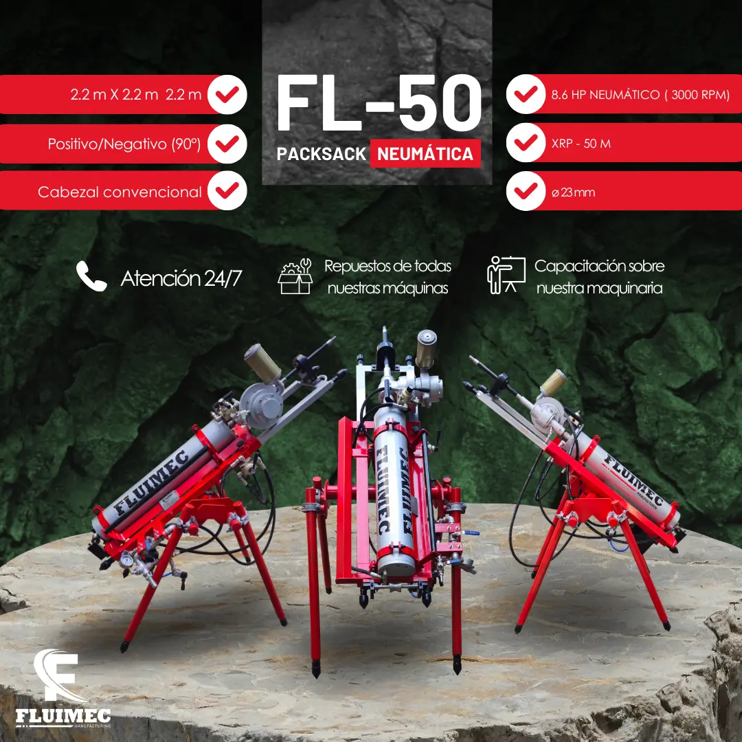 PACKSACK NEUMÁTICA FL50 equipo para industria minera 