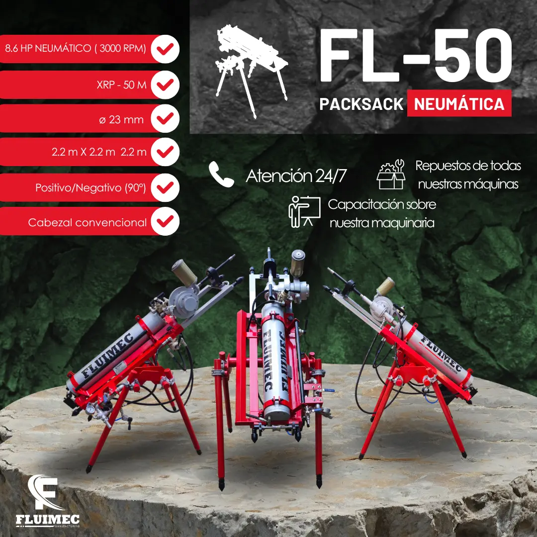 PACKSACK NEUMÁTICA FL50 equipo para industria minera 