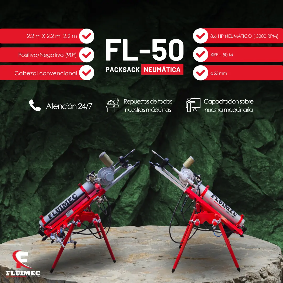 PACKSACK NEUMÁTICA FL50 equipo para industria minera 