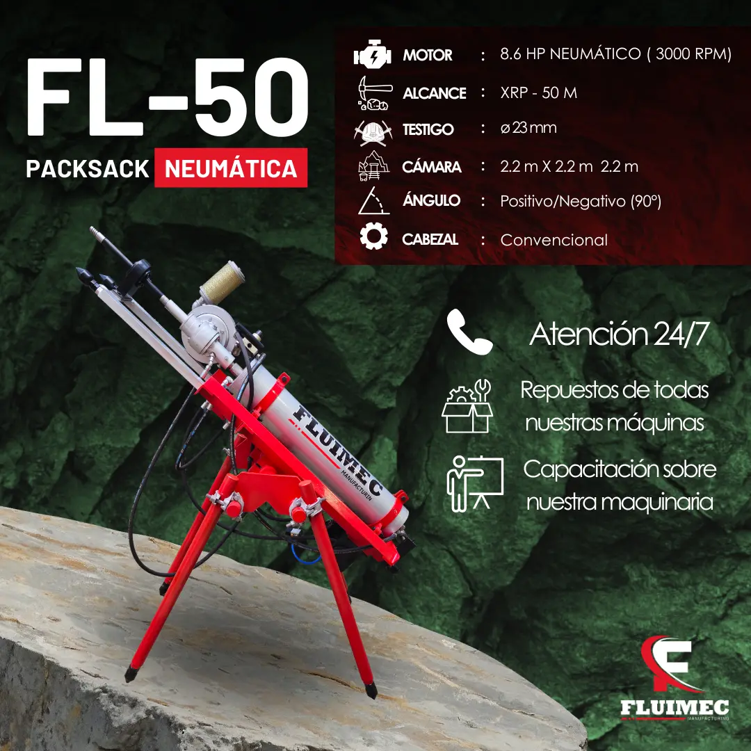 PACKSACK NEUMÁTICA FL50 equipo para industria minera 