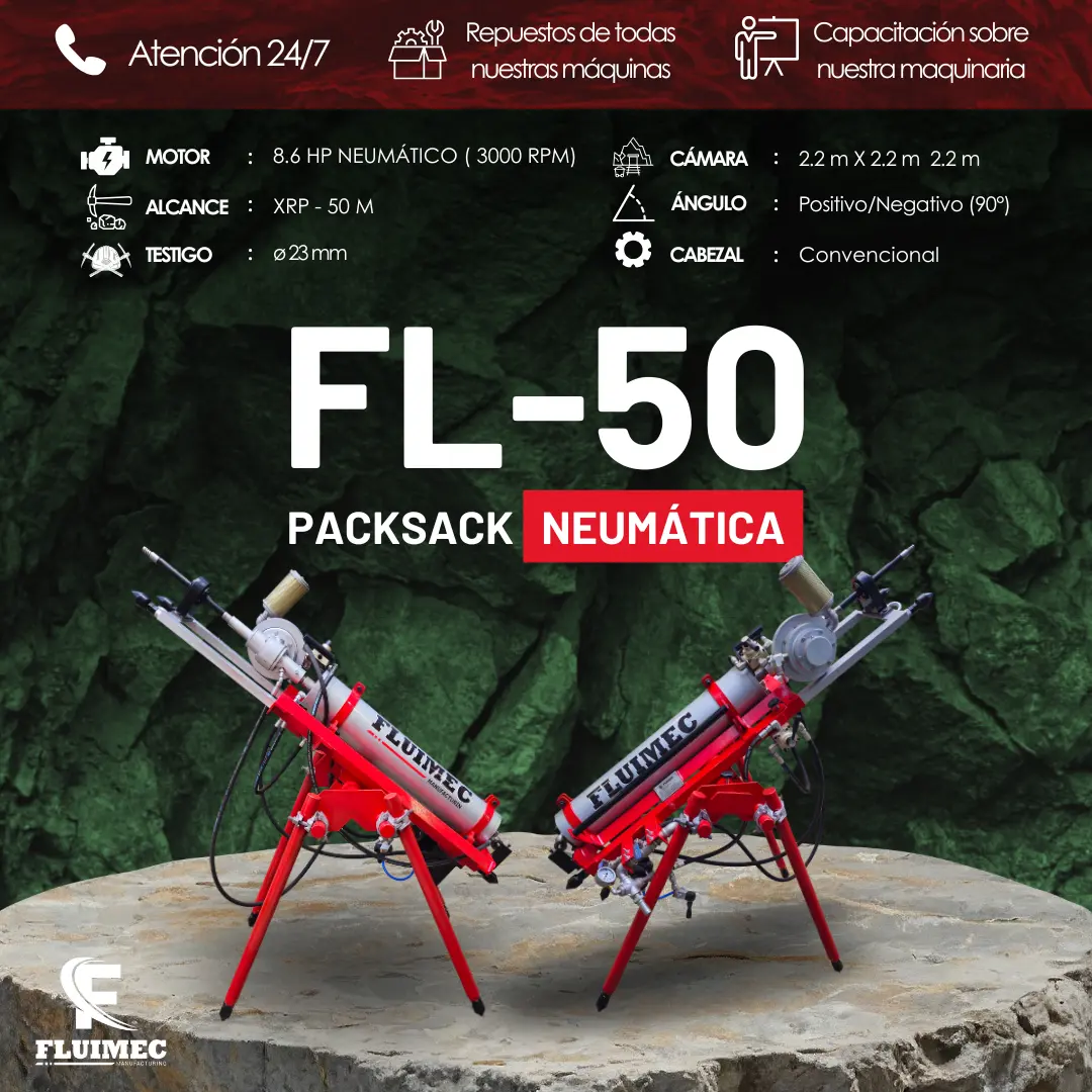 PACKSACK NEUMÁTICA FL50 equipo para industria minera 