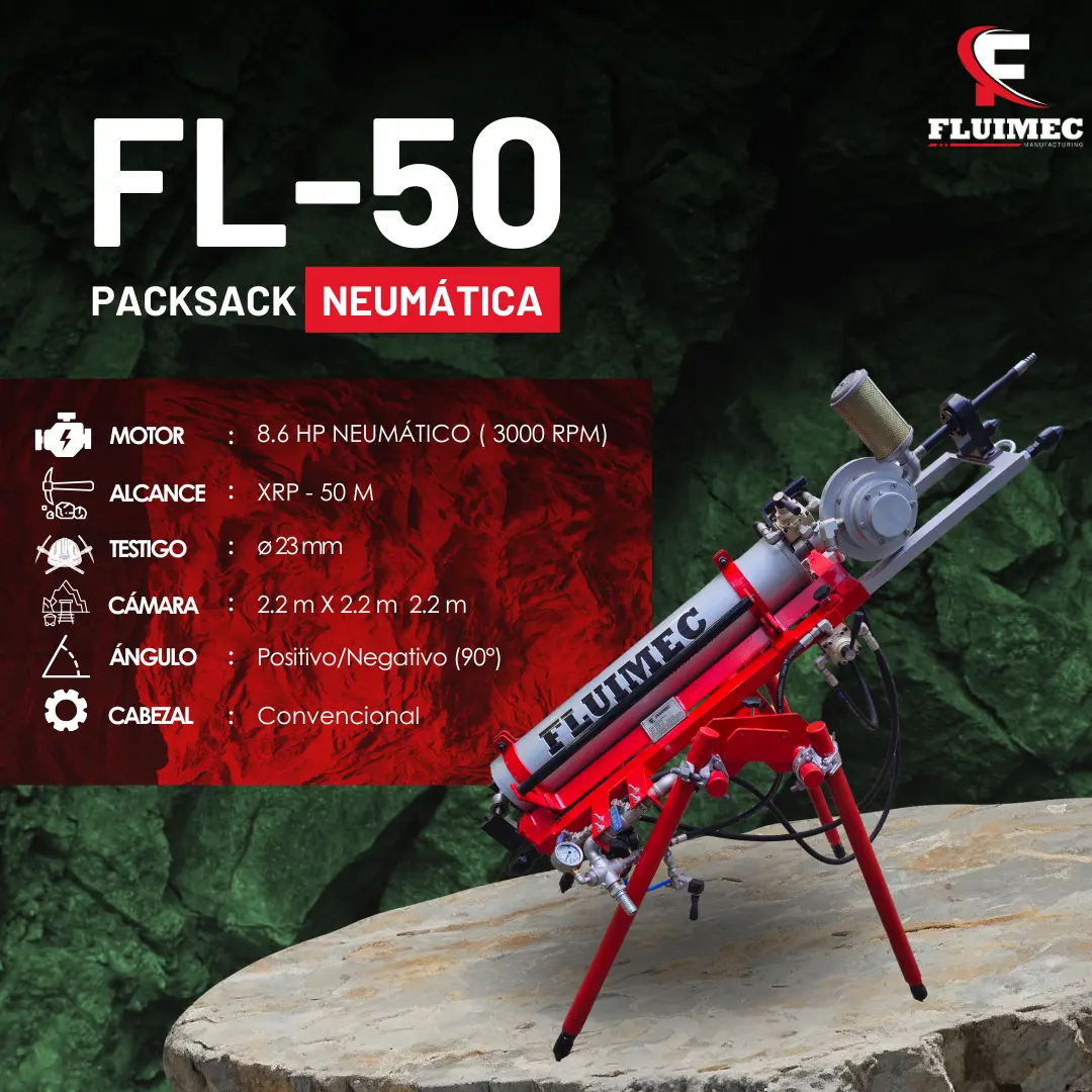 PACKSACK NEUMÁTICA FL50 equipo para industria minera 