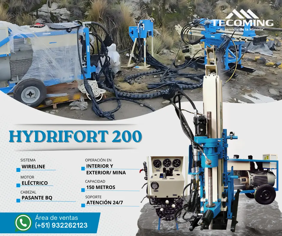 PERFORADORA PARA MINERÍA HYDRIFORT 200 ALTO RENDIMIENTO Y SEGURIDAD
