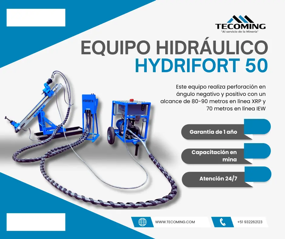 PERFORADORA PARA MINERÍA HYDRIFORT 50 ALTO RENDIMIENTO Y SEGURIDAD