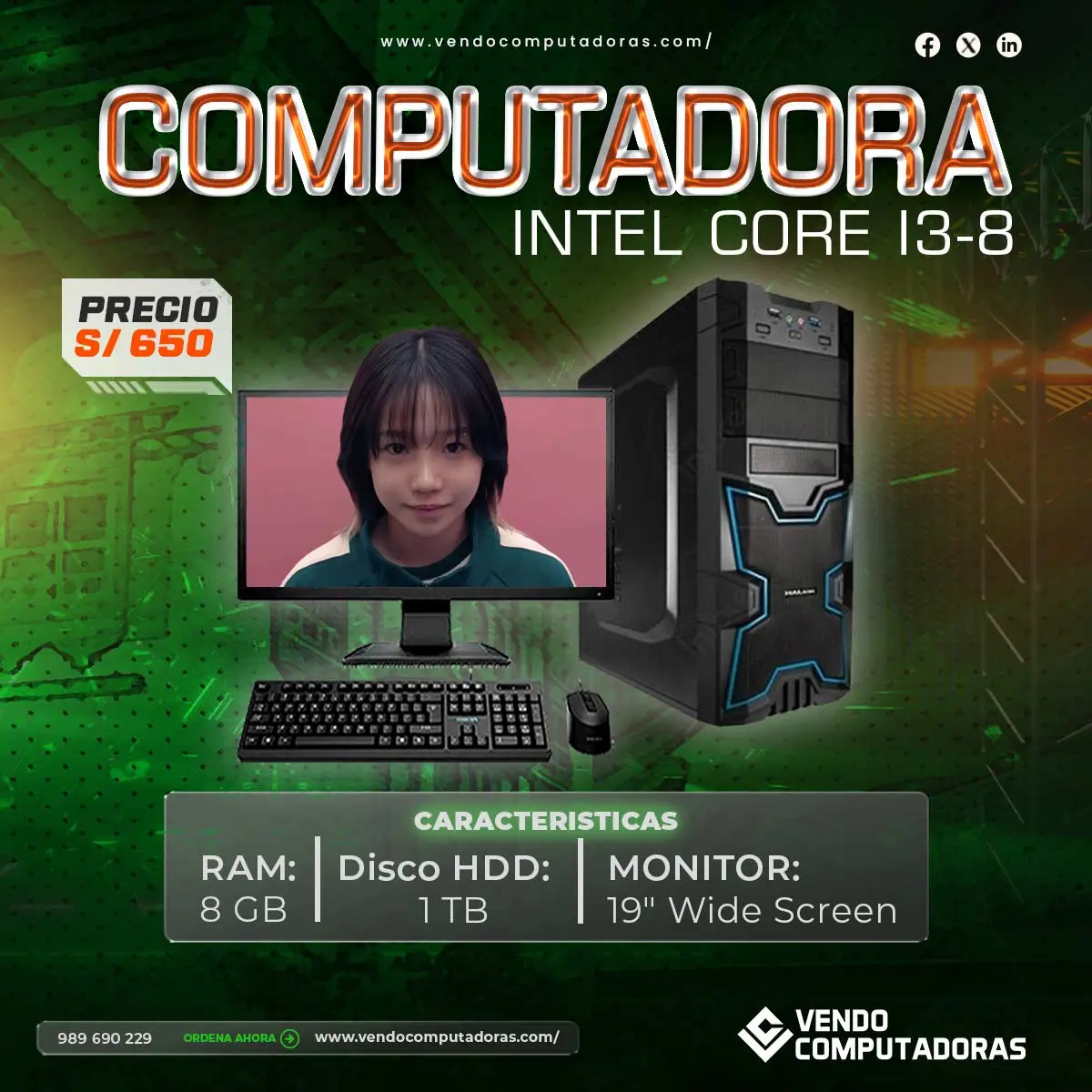  PC Intel Core i3-8 con alto rendimiento y máxima eficiencia 