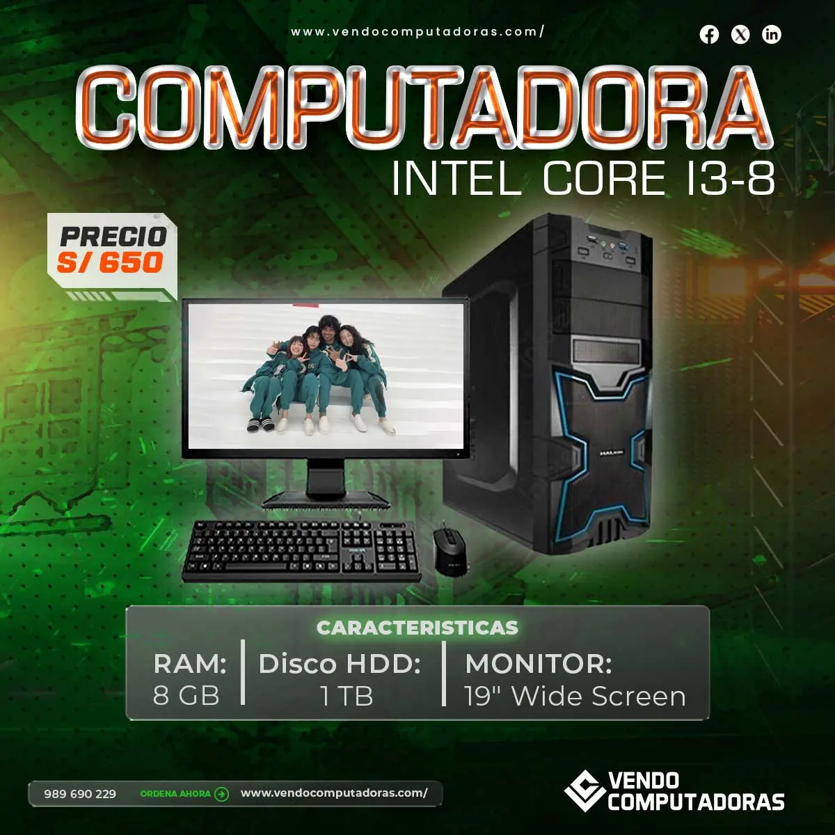  PC Intel Core i3-8 con alto rendimiento y máxima eficiencia 
