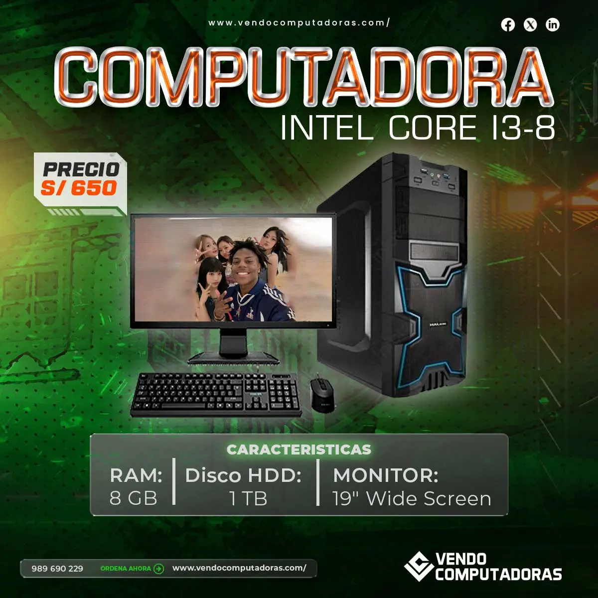  PC Intel Core i3-8 con alto rendimiento y máxima eficiencia 