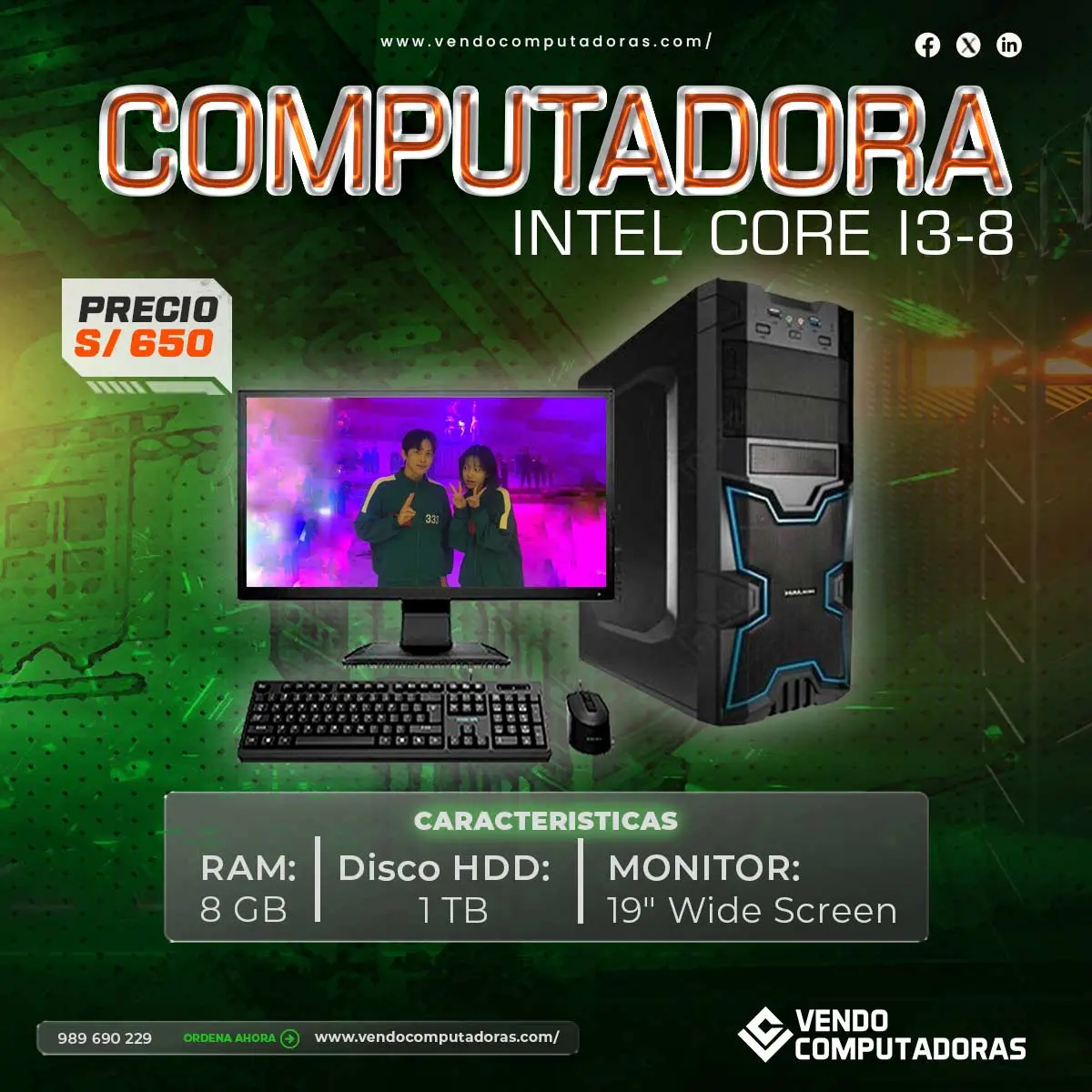  PC Intel Core i3-8 con alto rendimiento y máxima eficiencia 