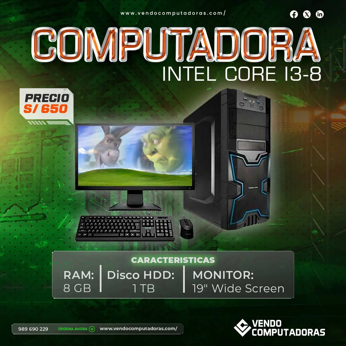  PC Intel Core i3-8 con alto rendimiento y máxima eficiencia 