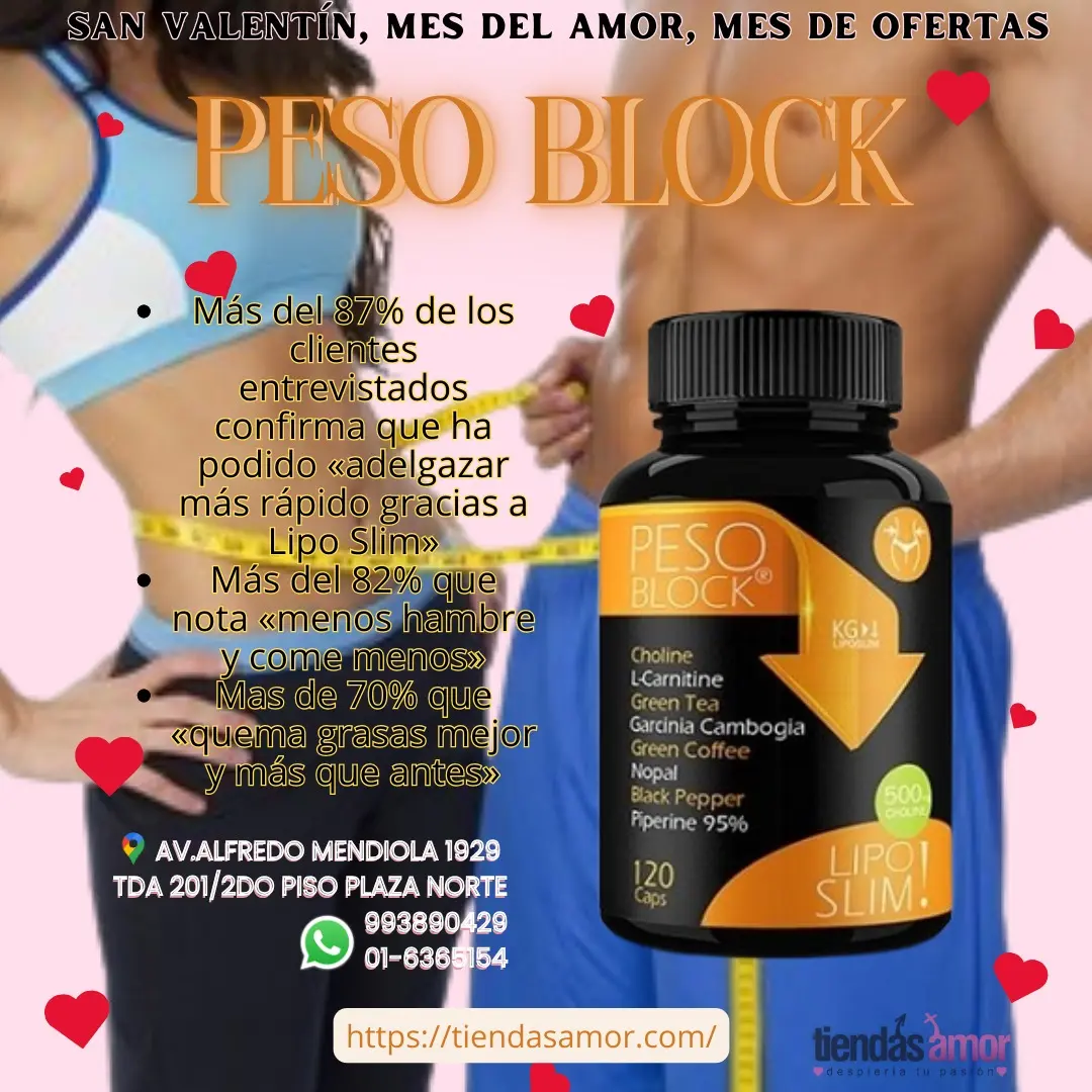 Peso Block SUPLEMENTO NATURAL quema grasa para adelgazar - TIENDAS AMOR 